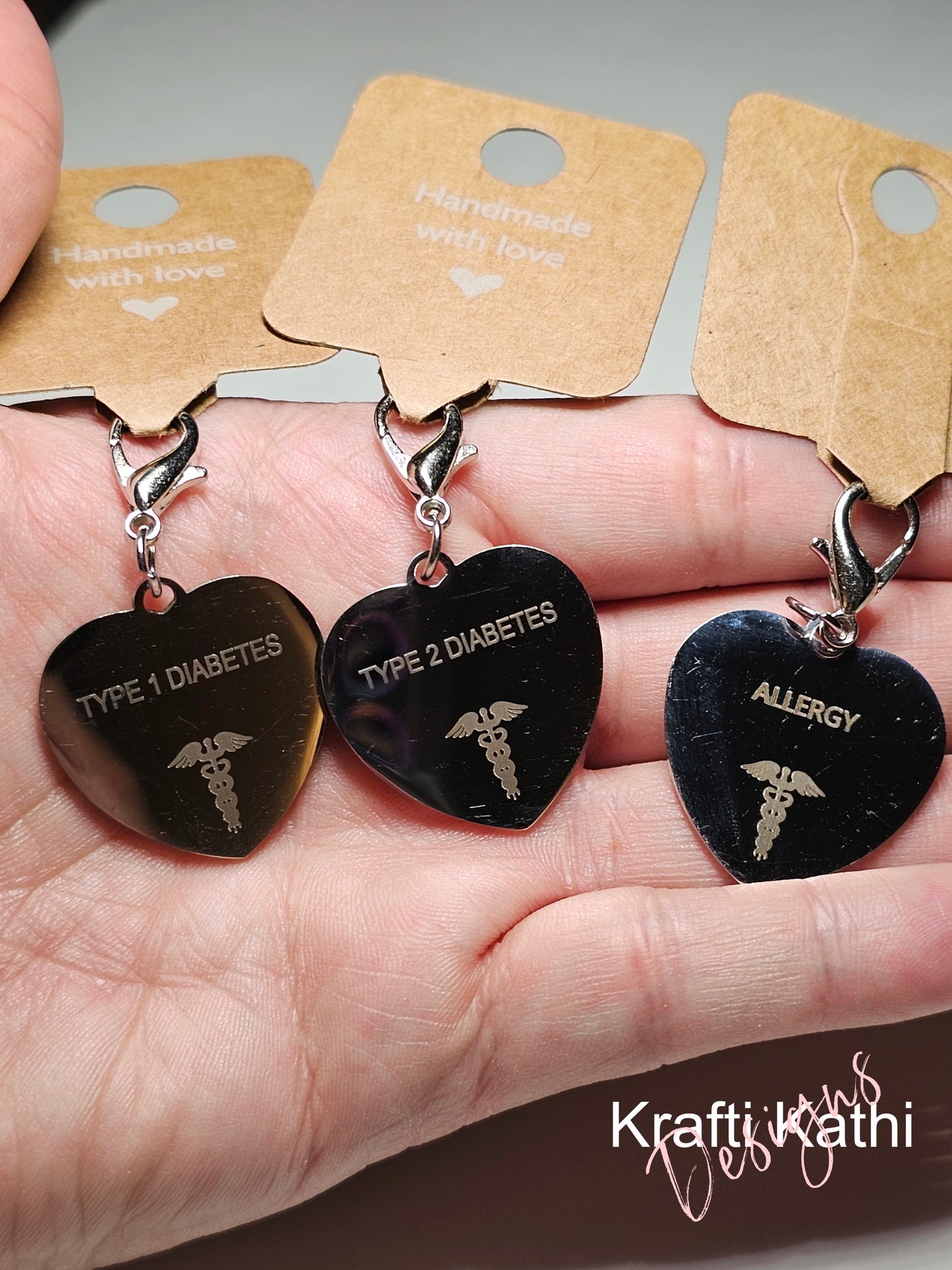 Medical Alert Metal Keychain Tags