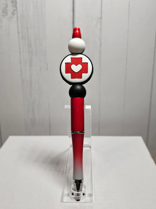 Red Cross -  Beaded Pen