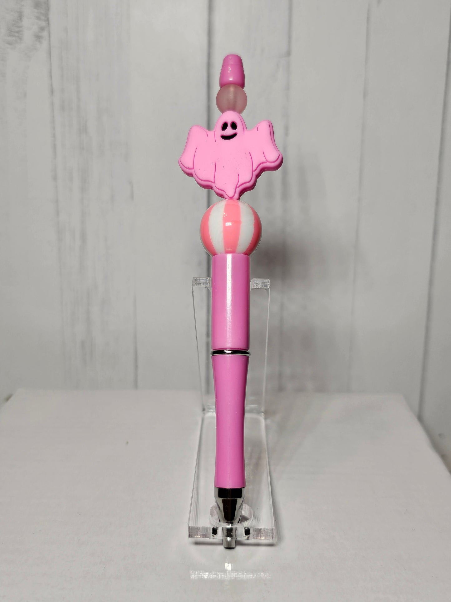 Pink Ghost -  Beaded Pen