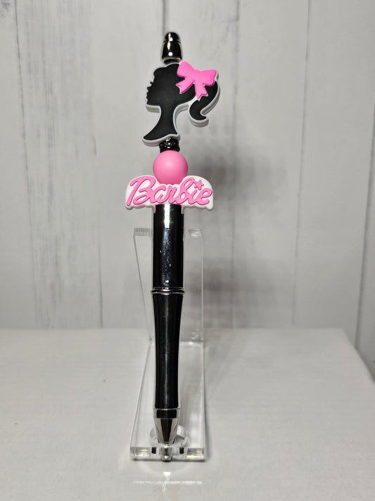 Barbie Head -  Beaded Pen