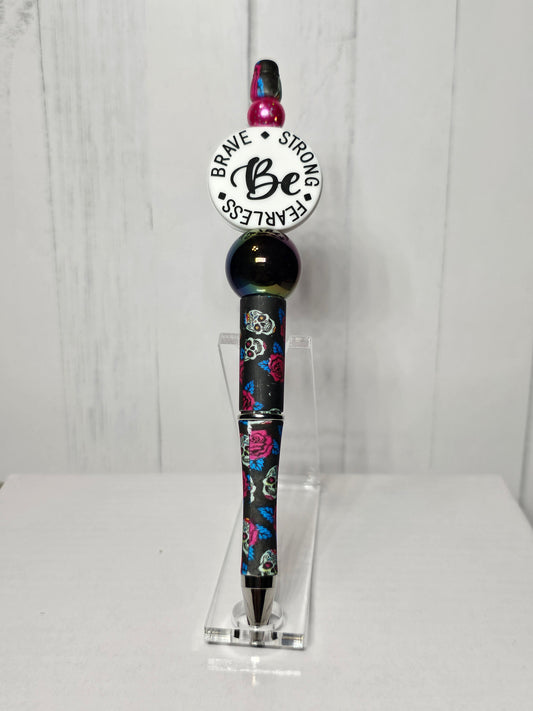 "Be Brave, Strong..." -  Beaded Pen