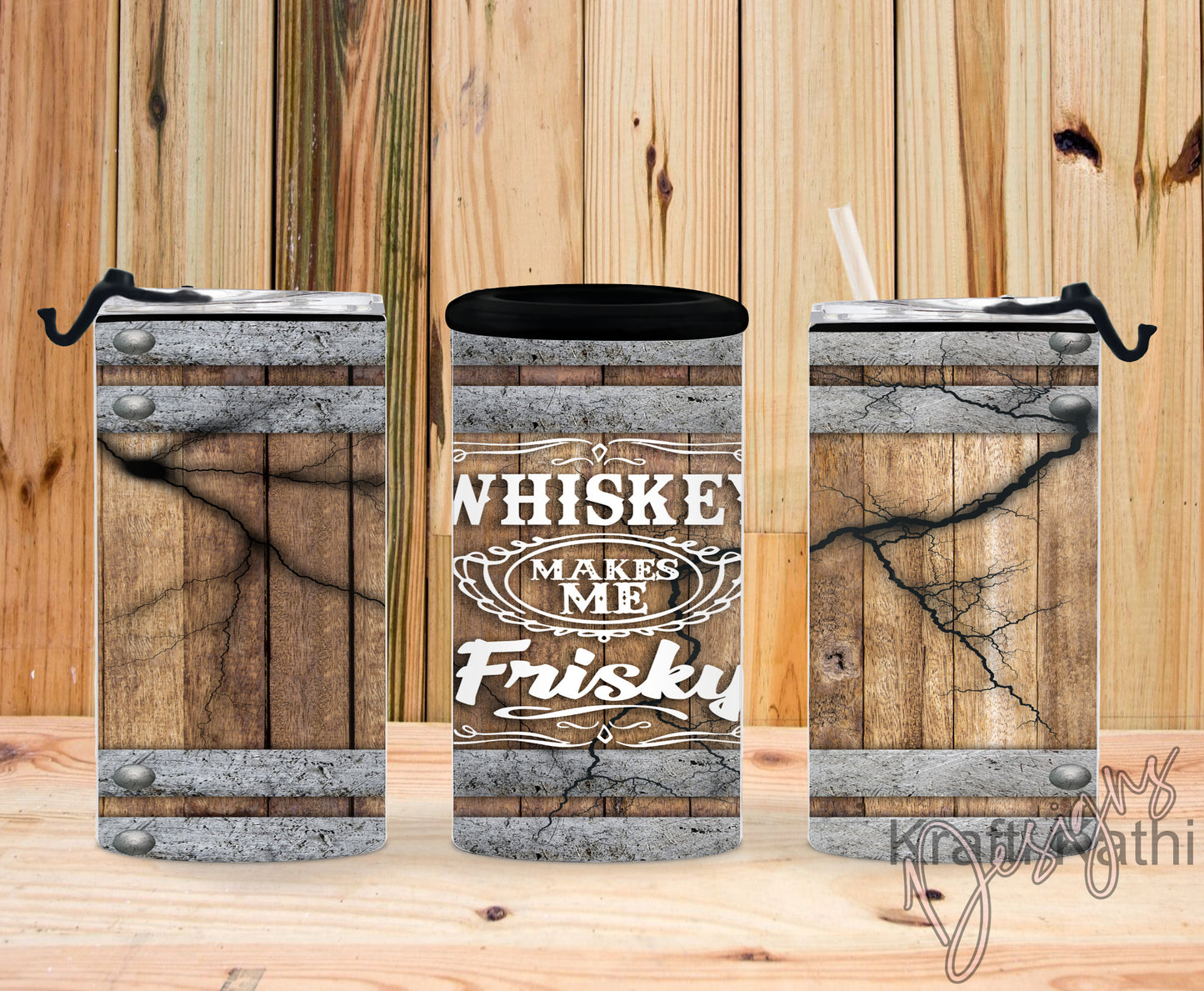 Whiskey Makes Me Frisky 4-n-1 Can Cooler