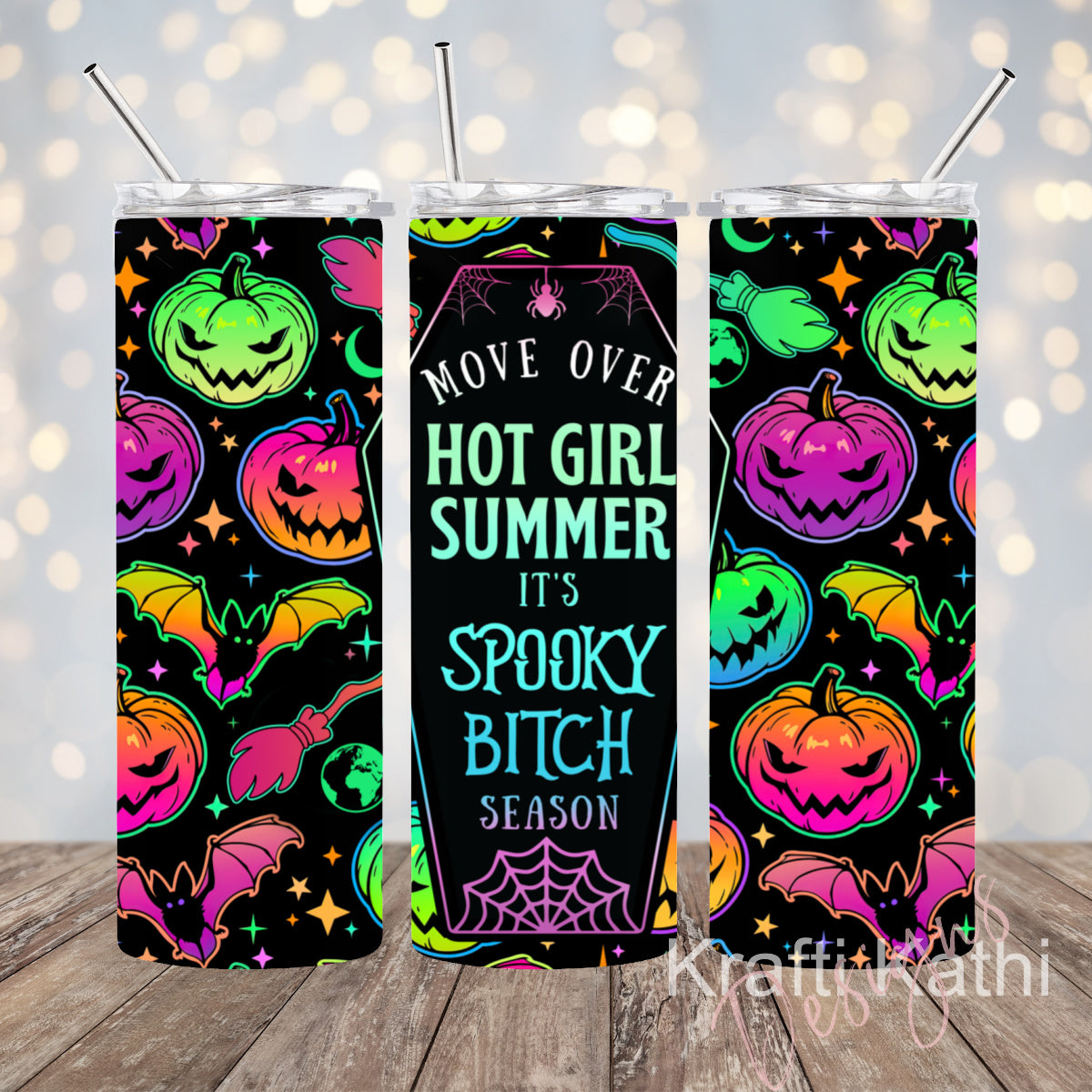 "Spooky B!tch Season" Neon - 20oz Stainless Steel Tumbler