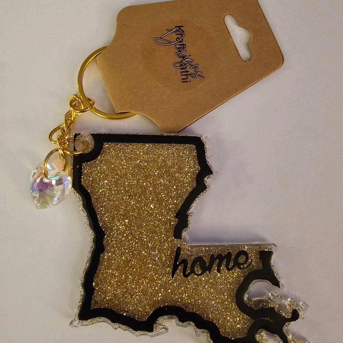 Gold/Black - LA State Keychain