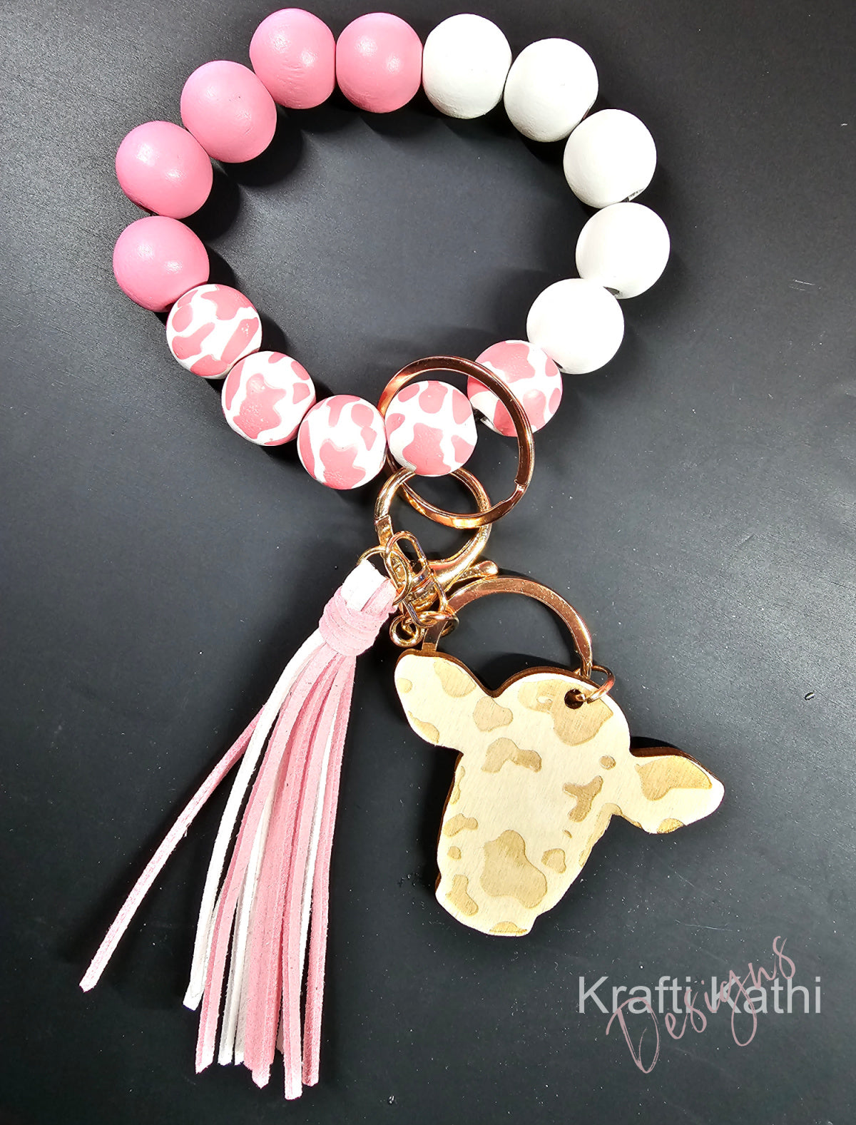 Cow Pink - Wristlet Keychain