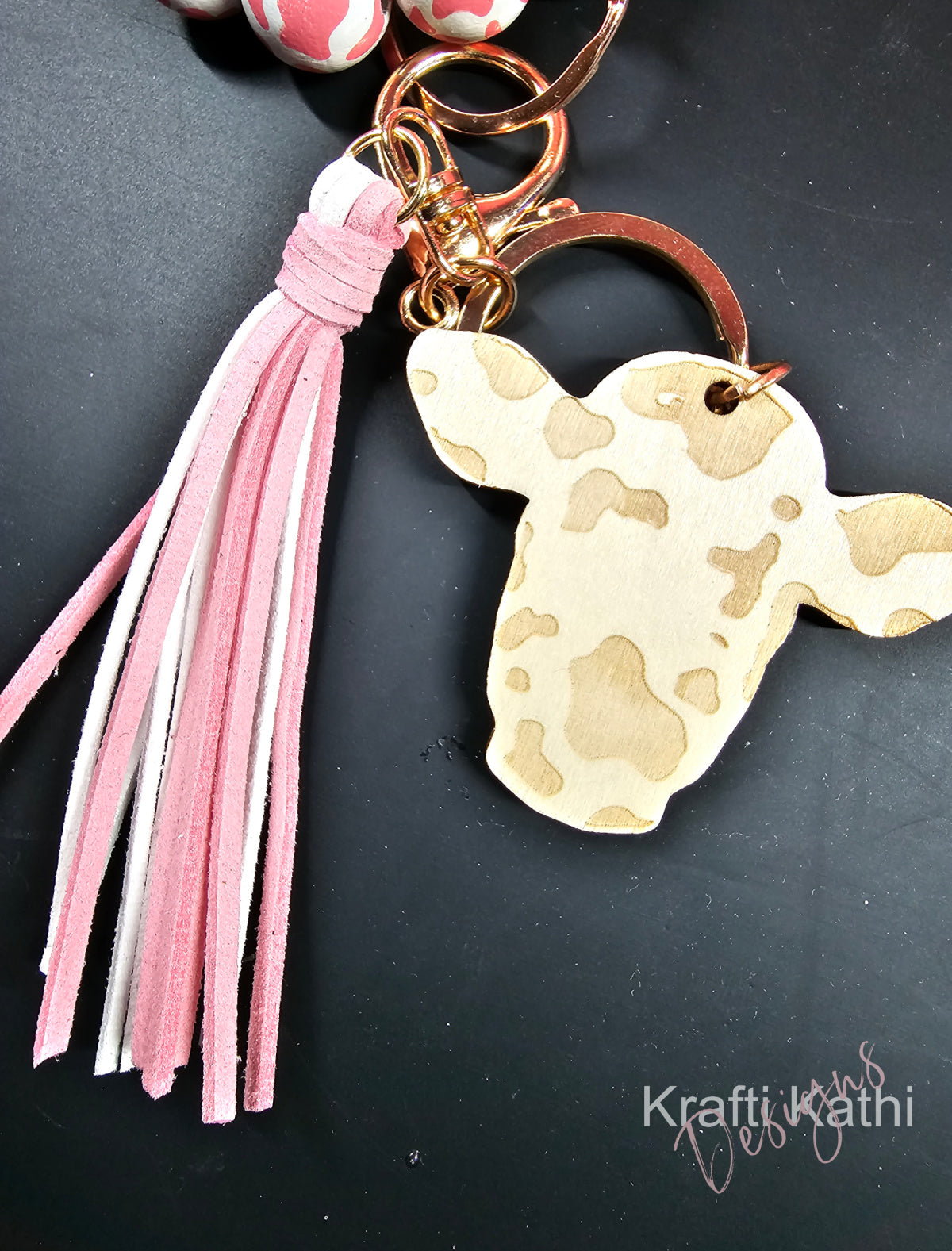 Cow Pink - Wristlet Keychain