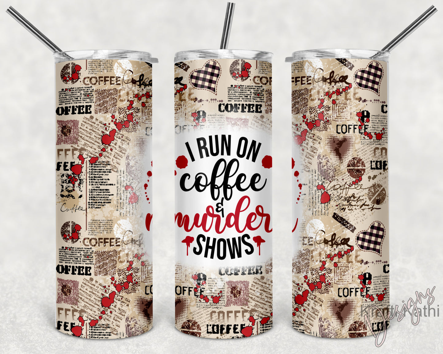 Coffee And Murder - 20oz Stainless Steel Tumbler