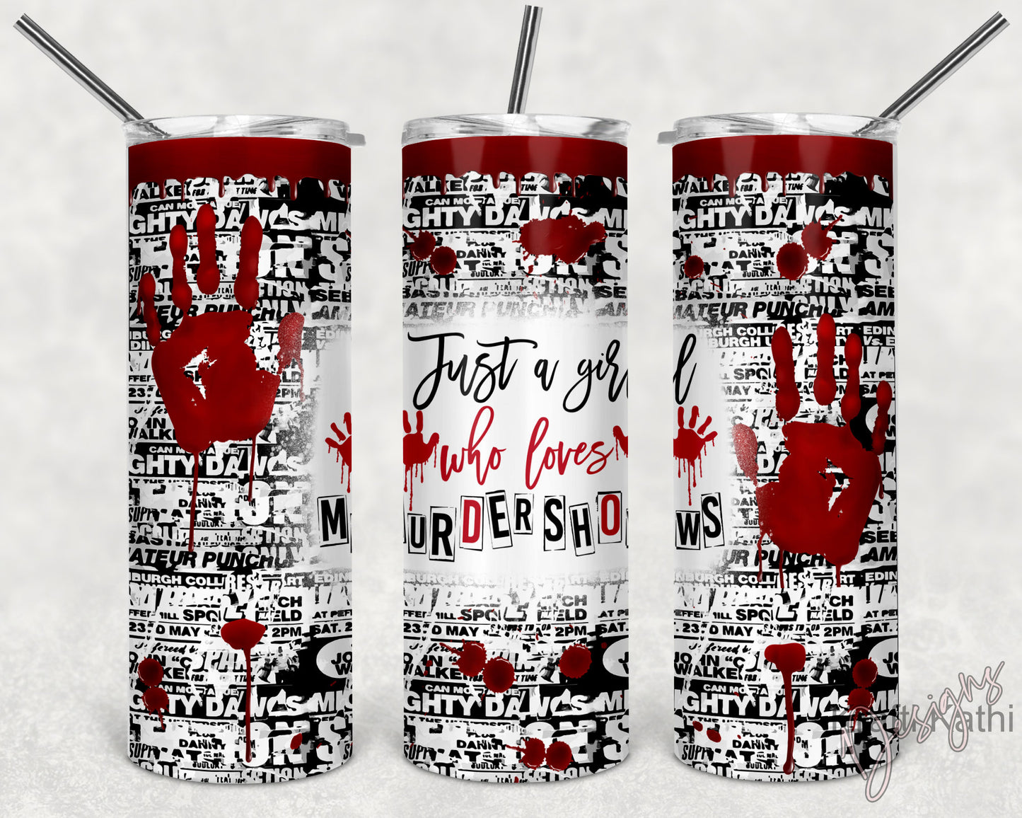 Girl Loves Murder Shows - 20oz Stainless Steel Tumbler