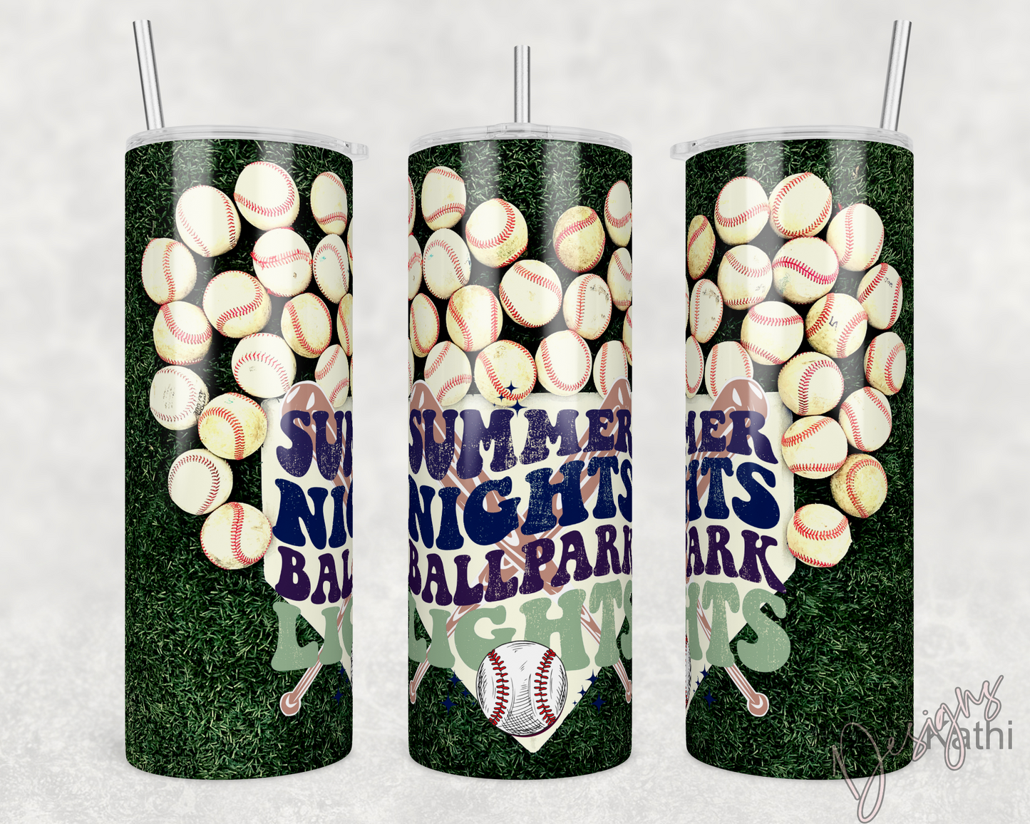 Summer Nights/Ballpark Lights - 20oz Stainless Steel Tumbler