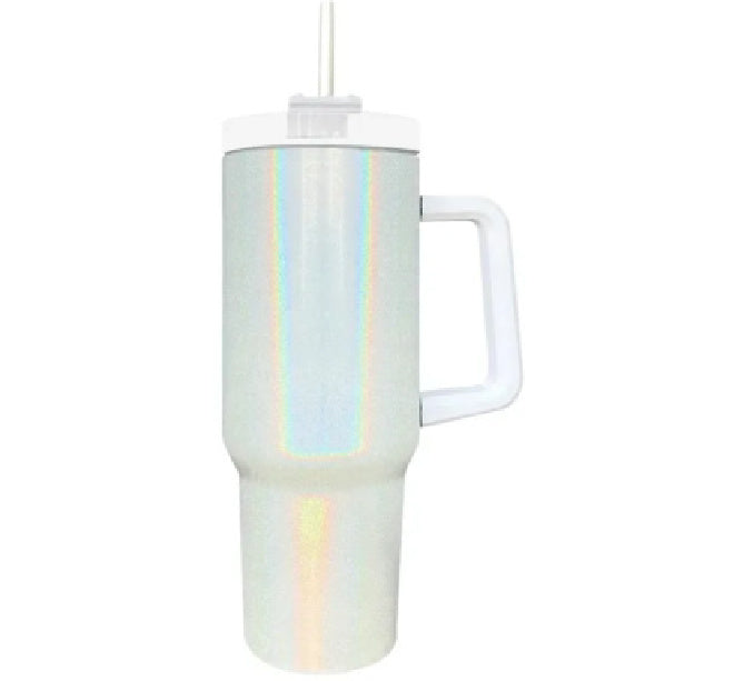 40oz Shimmer Tumbler (White)