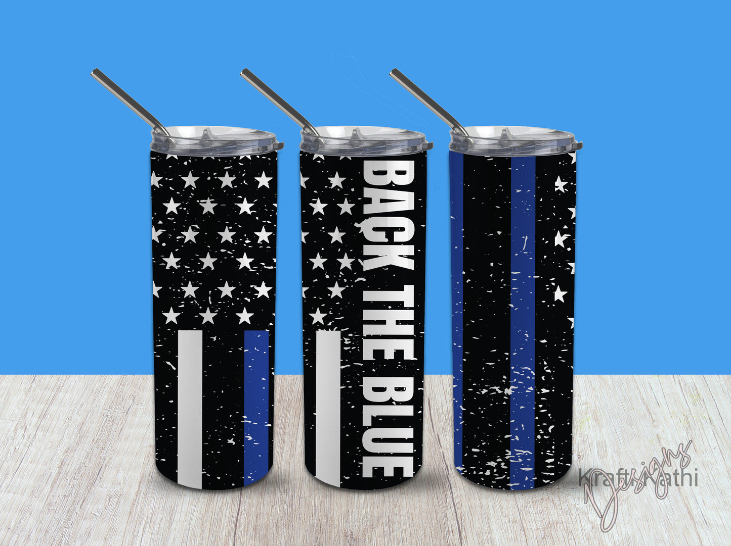 Back The Blue 20oz Stainless Steel Tumbler