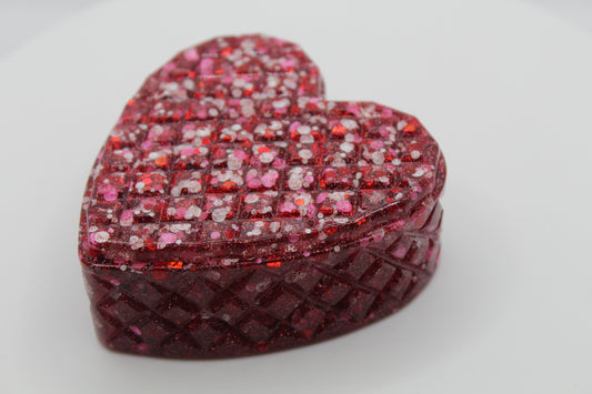 Red/White Heart Shaped Trinket Box