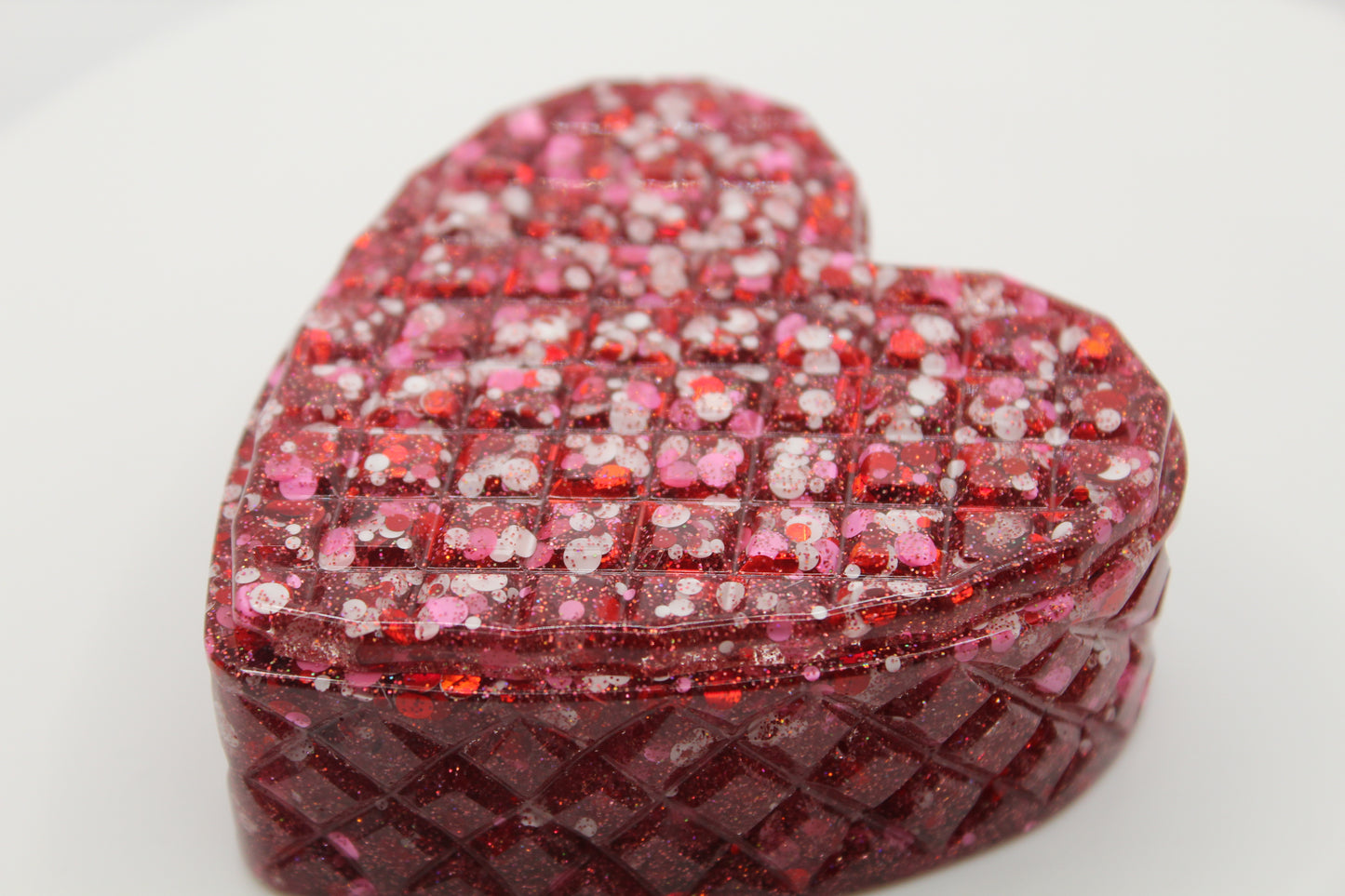 Red/White Heart Shaped Trinket Box