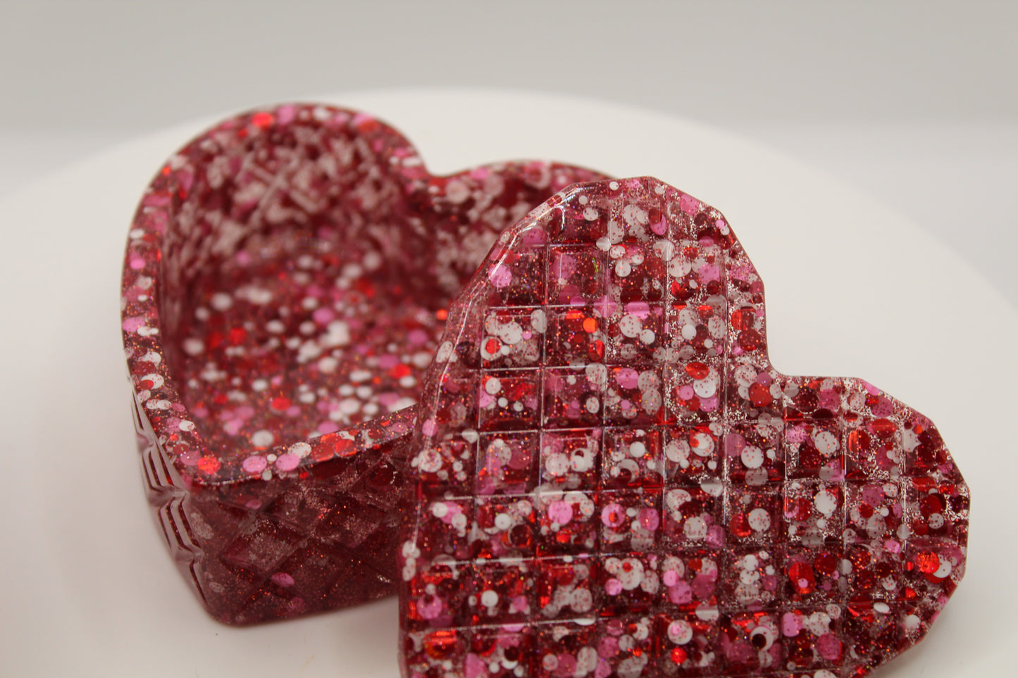 Red/White Heart Shaped Trinket Box