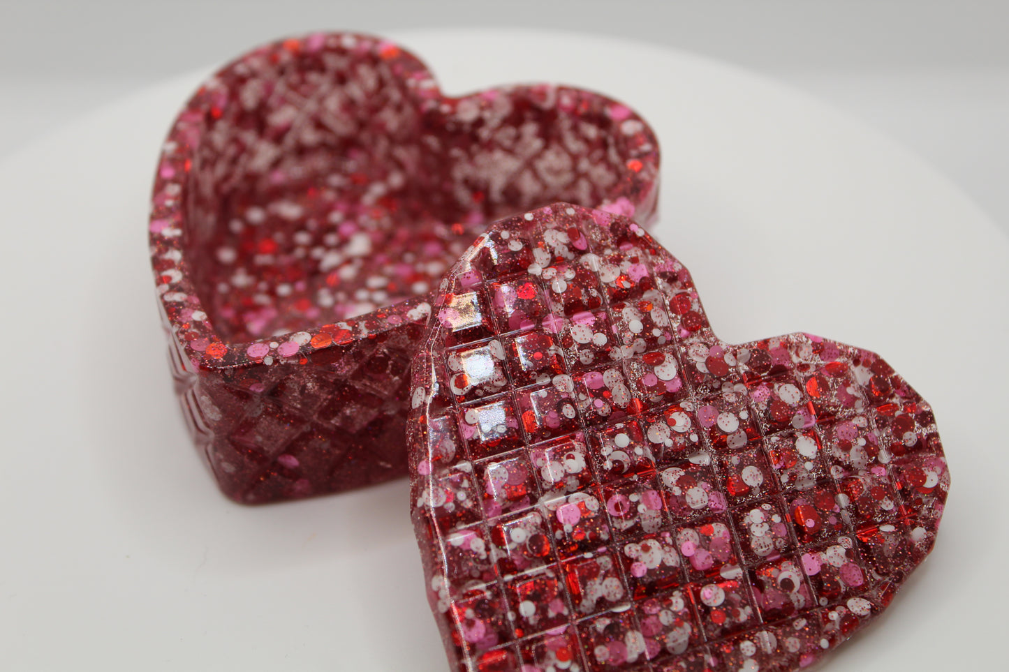 Red/White Heart Shaped Trinket Box